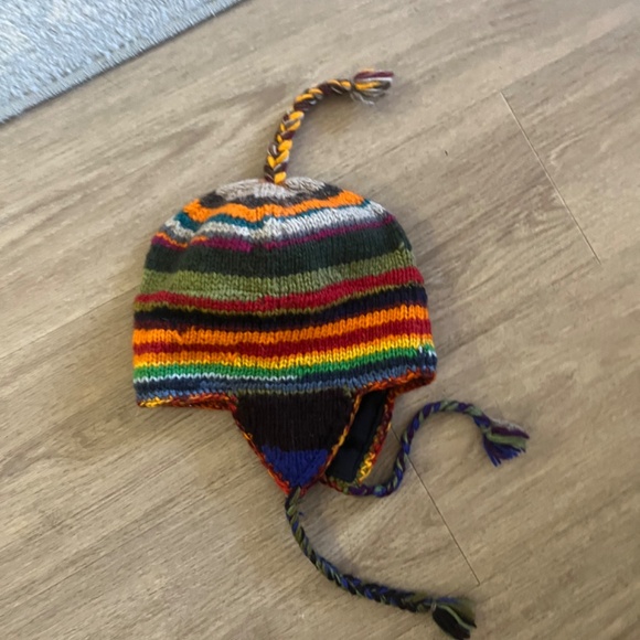 Colorful Yarn Wool Beanie Winter Cap Lined Cool Cat - Picture 4 of 4